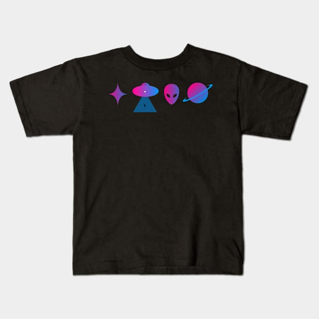 Alien, planet, star, ufo Kids T-Shirt by gustavoscameli